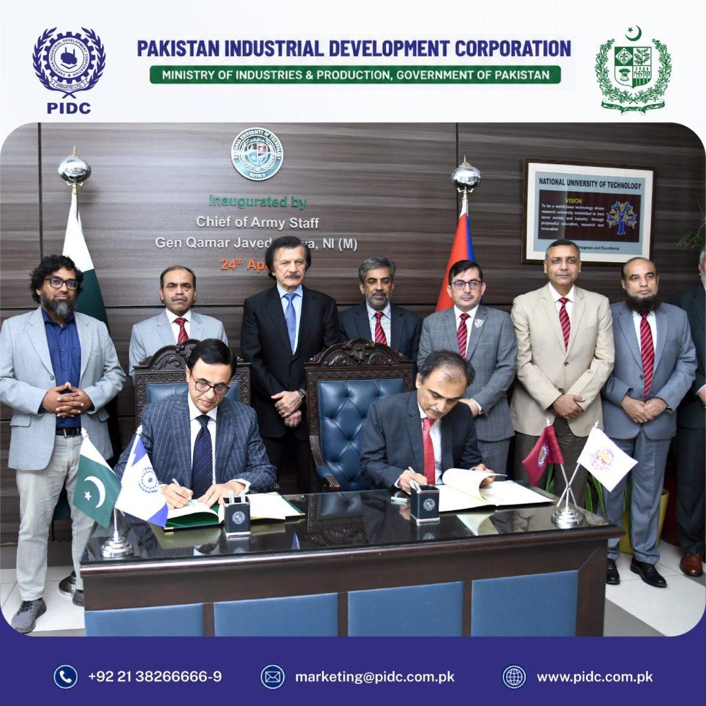 Pakistan Industrial Development Corporation (PIDC), National University of Technology (NUTECH), and NED University of Engineering & Technology (NED UET) have signed an MoU to establish Pakistan’s first ever Center for Industrial Innovation & AI (CIINAI) at Korangi Creek Industrial Park (KCIP), Karachi.